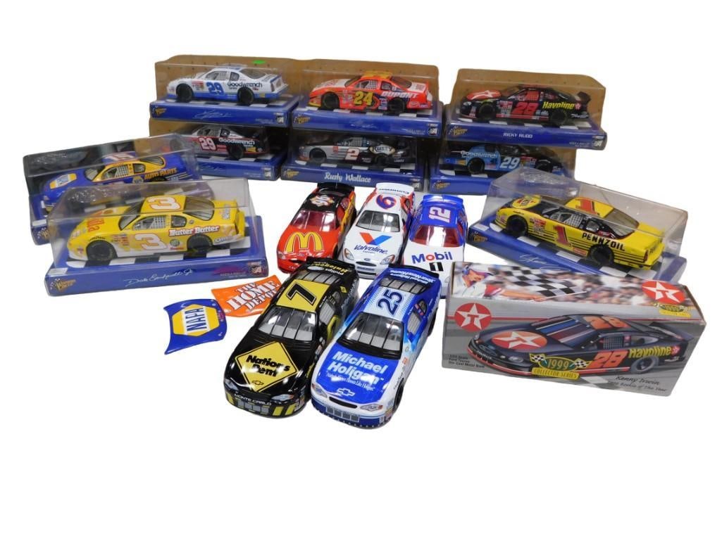 Lot of Winner's Circle NASCAR Cars new in package and some out of package including Texaco 1/24 Scal: Lot of Winner's Circle NASCAR Cars new in package and some out of package including Texaco 1/24 Scale Die Cast