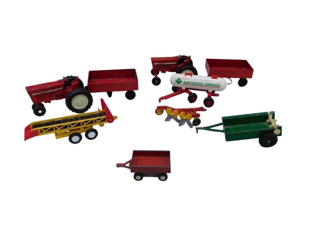 Lot of Farm Toys including Tractors, Wagons, etc.: Lot of Farm Toys including Tractors, Wagons, etc.
