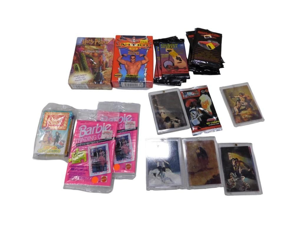 Lot of assorted Trading Cards and games including Barbie, Quest for Camelot, Harry Potter, Country (1 of 3)