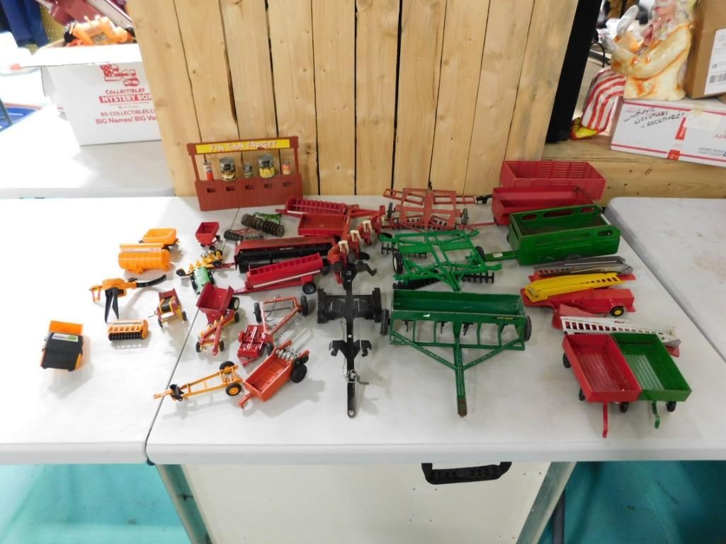 Vintage Toy Lot including Pressed Steel Farm Toys - Tractor Accessories, Tin Can Target, etc. (1 of 6)