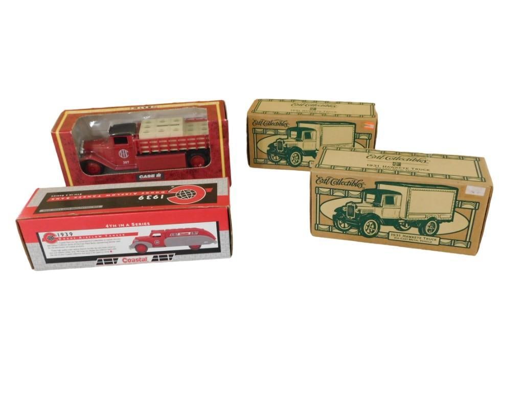 4 Model Trucks with boxes including Ertl Collectibles, 1939 Dodge Airflow Tanker, 1930 Diamond T Die (1 of 7)