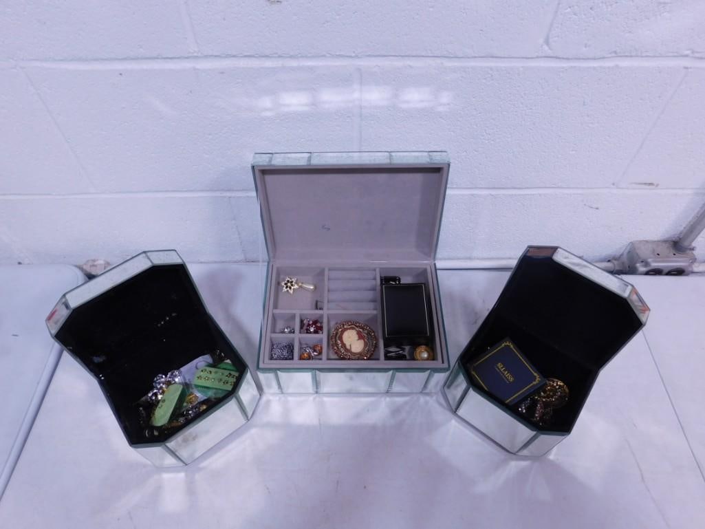 Mirror / Glass Display Stands Jewelry Boxes with some Costume Jewelry (1 of 18)