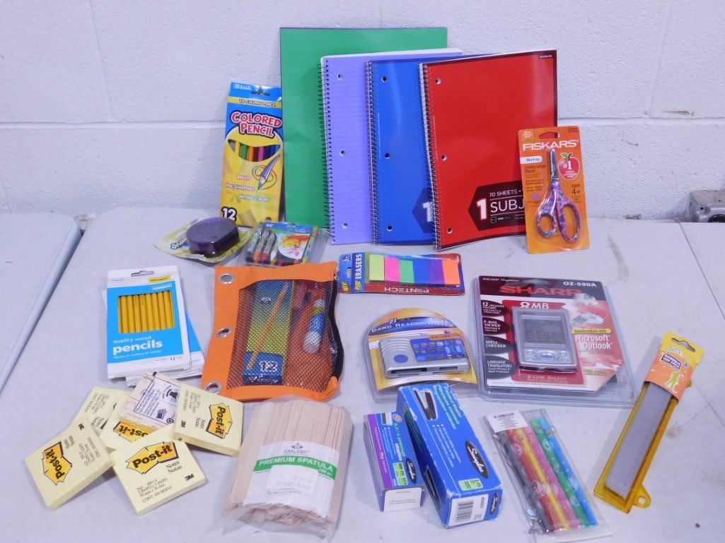 Assorted Office / School Supplies including Post-it Notes, Pencils, Swingline Stapler, Notebooks, (1 of 7)