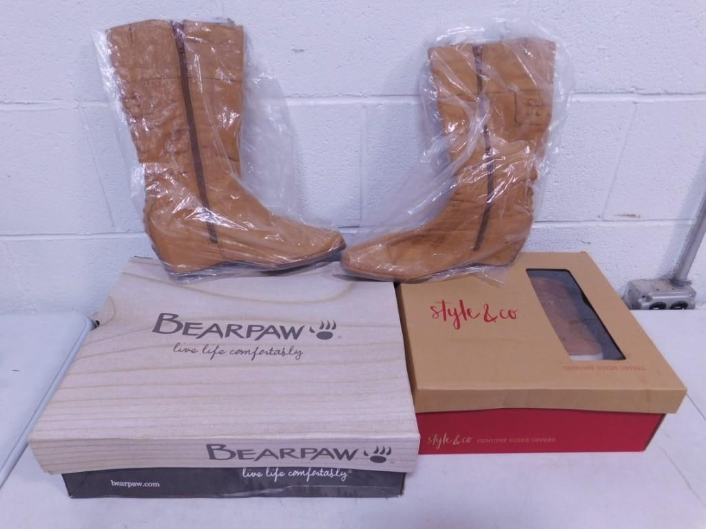 Two Pairs of Boots including Bearpaw Size 9 and Style & Co Size 10: Two Pairs of Boots including Bearpaw Size 9 and Style & Co Size 10