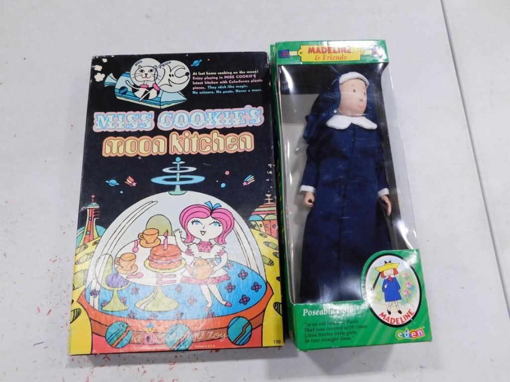 Vintage Madeline & Friends Miss Clavel Poseable Nun Doll and Miss Cookie's Moon Kitchen (1 of 2)