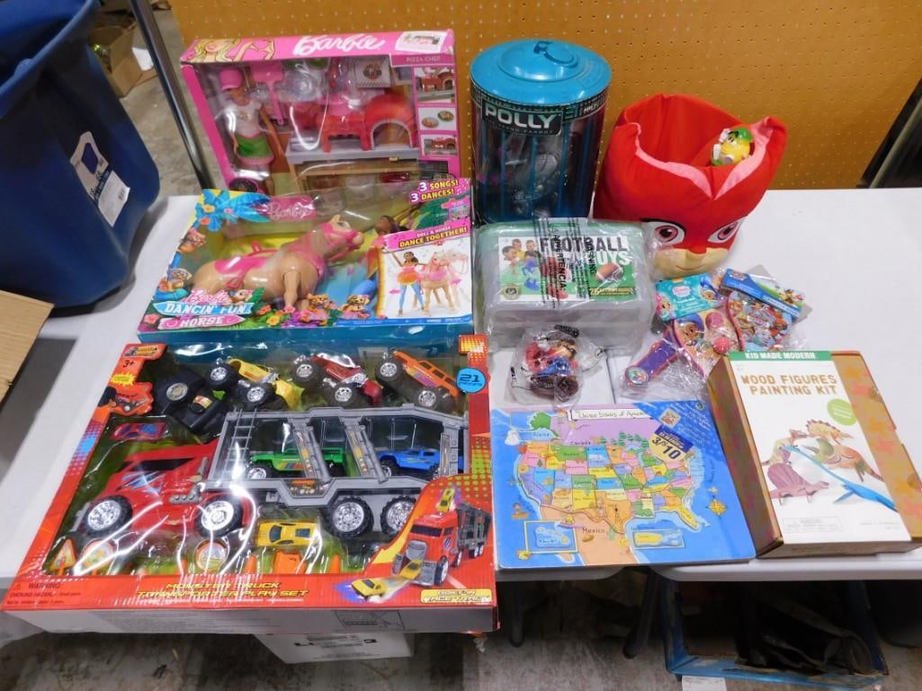 Lot of Toys incl New in Package incl Barbie Dancin' Fun Horse, Monster Truck Play Set, (1 of 7)
