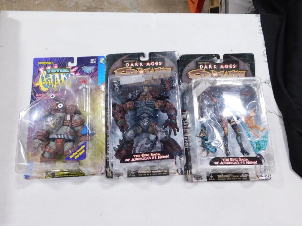3 New in Package Action Figures incl Spawn Dark Ages and Total Chaos (1 of 4)
