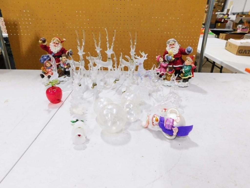 Christmas Lot incl Reindeer, Santa Claus, Apple, etc. Includes Glass Ornaments: Christmas Lot incl Reindeer, Santa Claus, Apple, etc. Includes Glass Ornaments