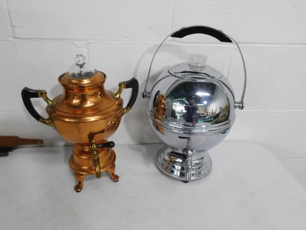 Pair of Vintage Coffee Urns including Mid Century Modern, Circa 1930's-1940's (1 of 8)