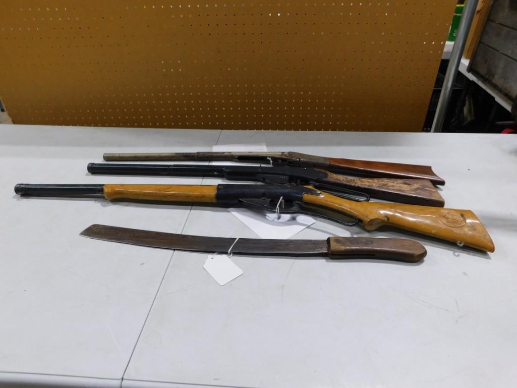 Lot of 3 Vintage BB Guns including 1950's Daisy Model 98 and model 102, and Model C from 1910's (1 of 4)