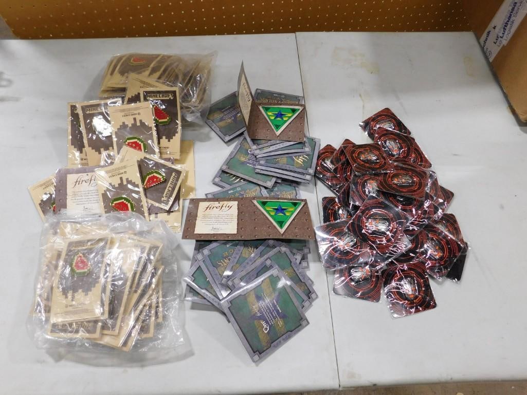 Lot of Ultron, Minecraft Pins, Firefly Patches, etc. Plus an Anime bag (1 of 7)