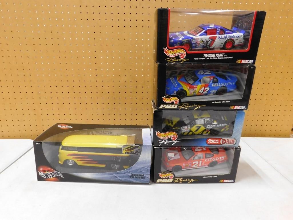 5 Hot Wheels Model Vehicles incl Hot Wheels Customized VW Drag Bus, 4 Cars (1 of 4)