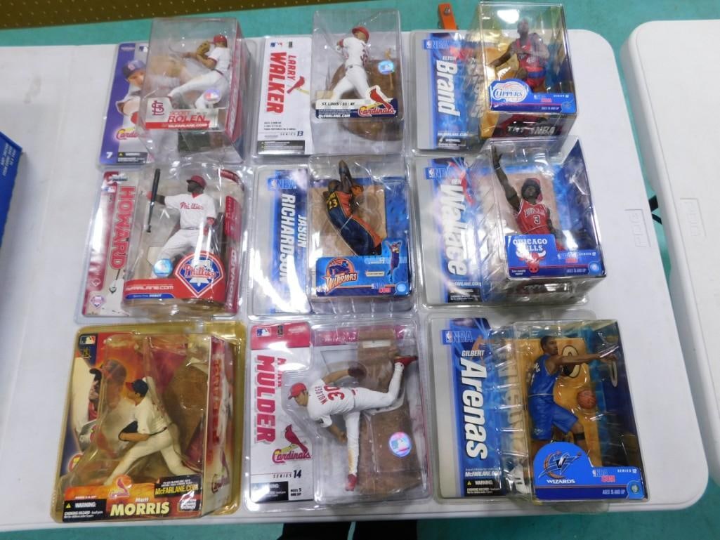 9 Baseball and Basketball Sports Figures in Original Packages incl Gilbert Arenas, Mark Mulder, (1 of 6)