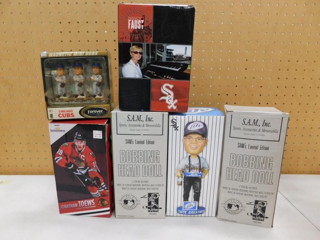 Lot of Bobble Heads, etc incl Nancy Faust, Chicago Cubs, Jonathan Toews, (1 of 4)