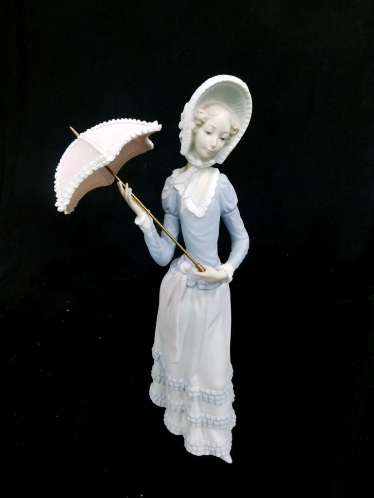 Lladro 4879 Aranjuez Little Lady with Parasol Retired Porcelain Figurine: Lladro 4879 Aranjuez Little Lady with Parasol Retired Porcelain Figurine