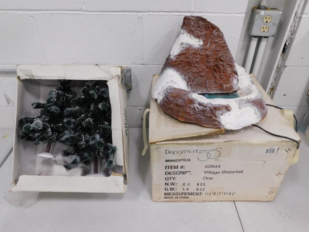 Dept 56 Village Waterfall and Pine Trees (1 of 5)