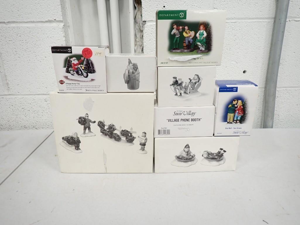 Dept 56 Accessories incl Harley Davidson A Happy Harley Day, Village Phone Booth, (1 of 4)