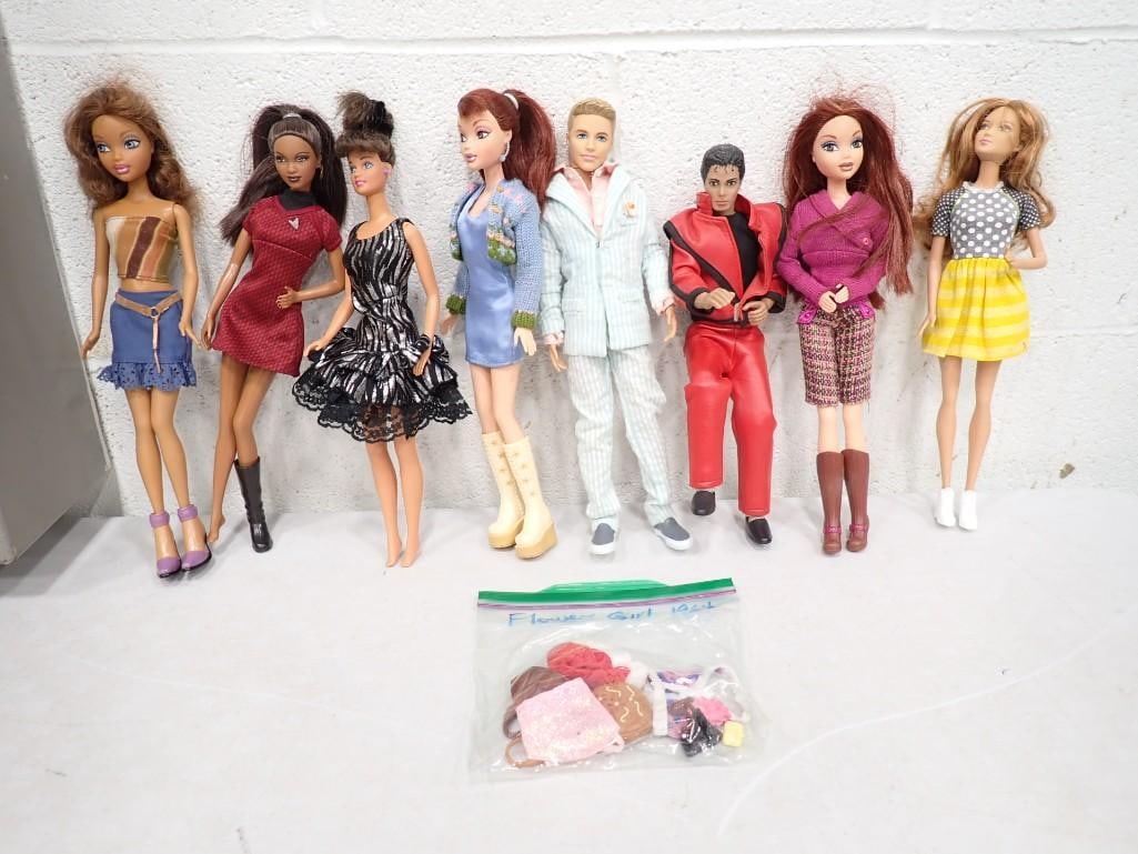 Barbie Dolls and Fashion Dolls incl My Scene and Michael Jackson: Lot of Barbie Dolls and Fashion Dolls incl My Scene and Michael Jackson. Star Trek Lieutenant Uhura