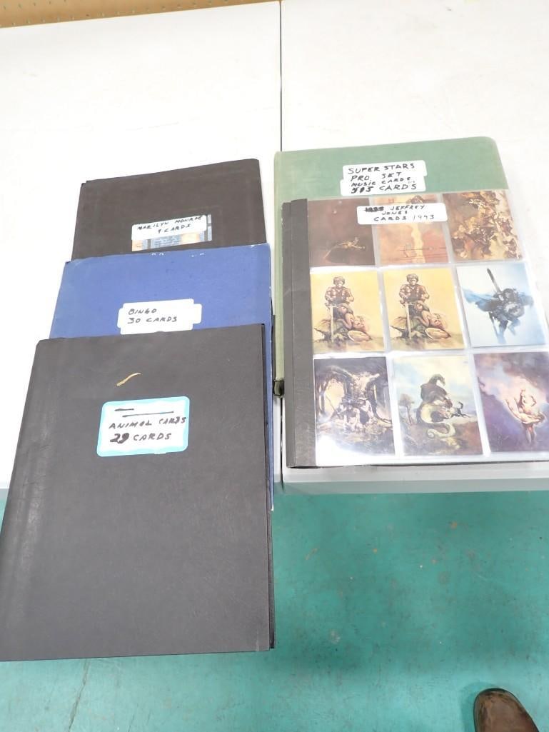 Assorted Trading Cards  in binders including Marilyn Monroe, Bingo, Super Stars Pro Set Music, (1 of 20)