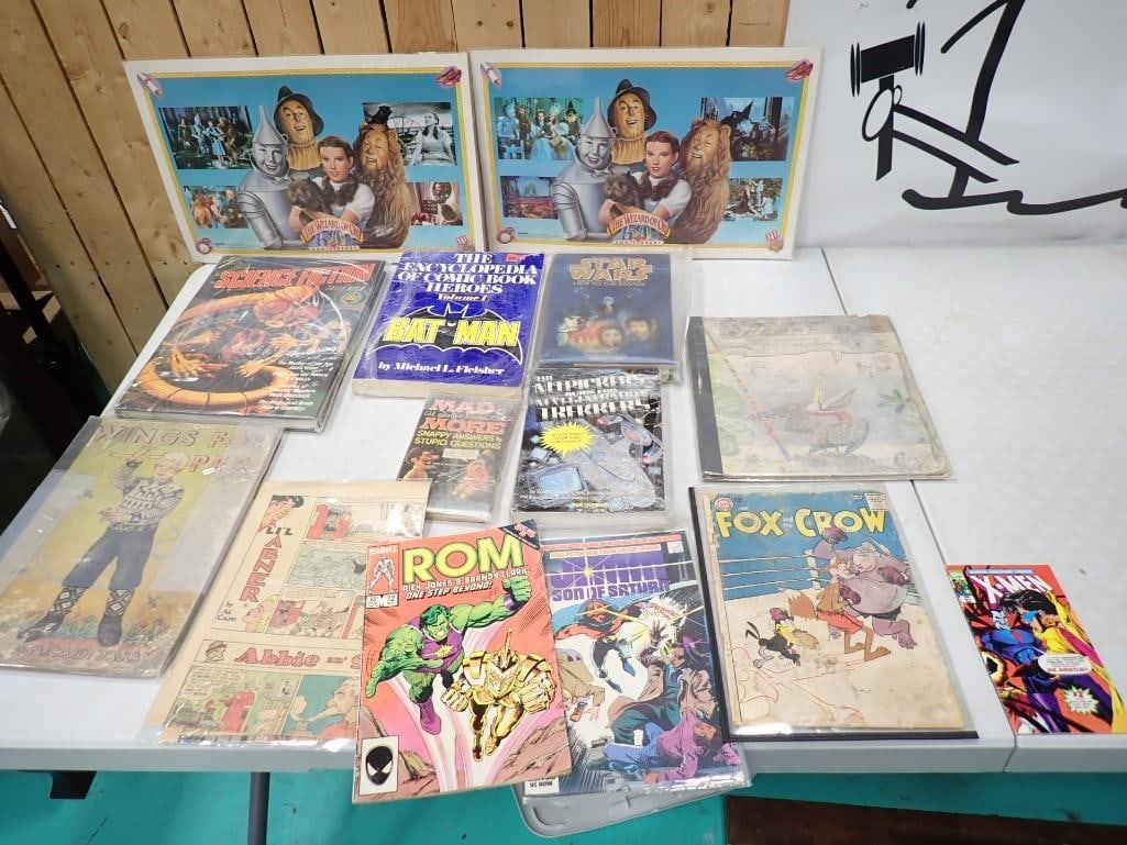 Vintage Ephemera Lot including Wizard of Oz Laminated Placemats, Old Comics, Star Wars, (1 of 9)