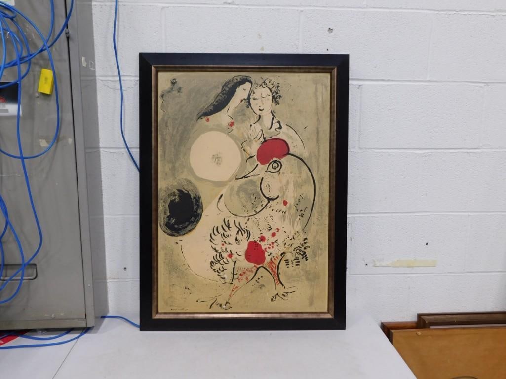Framed Marc Chagall Print Le Cochet Gris (The Grey Rooster), 1950 (1 of 4)