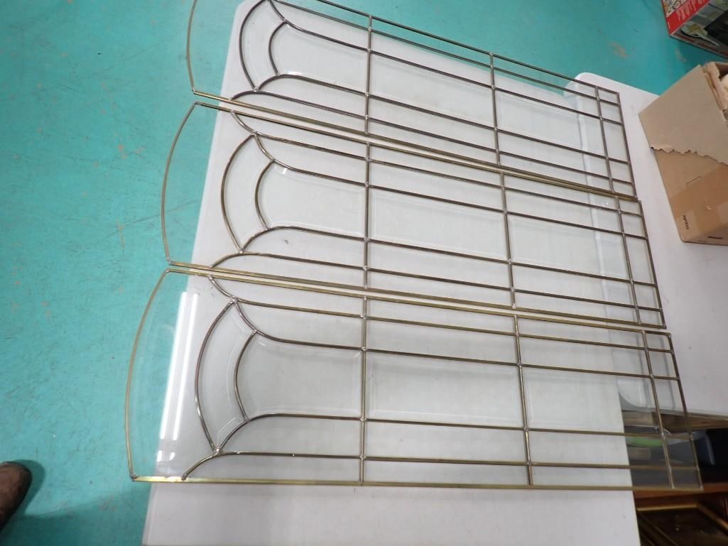 3 Decorative Glass Panes - each one is roughly 11x37": 3 Decorative Glass Panes - each one is roughly 11x37"