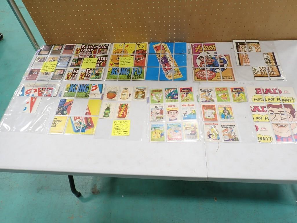 Asst Trading Cards incl 1975 Topps Marvel, 1970s Crazy Magazine Covers, 1970s Wacky Pack Puzzle Piec (1 of 7)