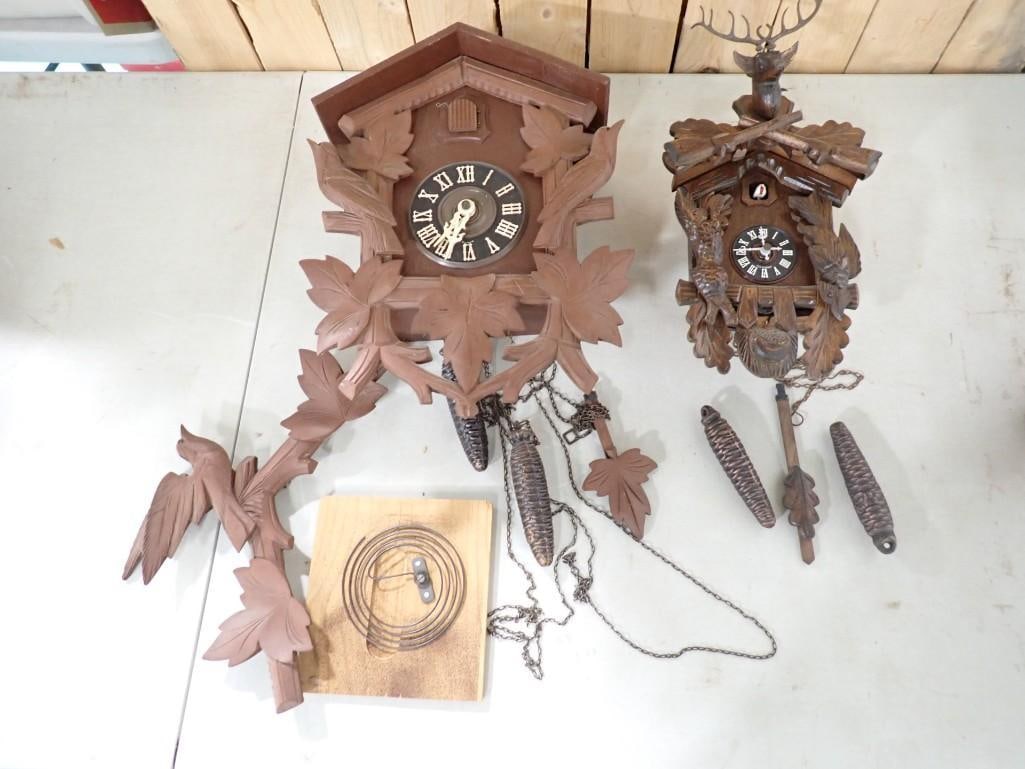 2 German Cuckoo Clocks incl 30 Hour German and Battery Operated (1 of 10)