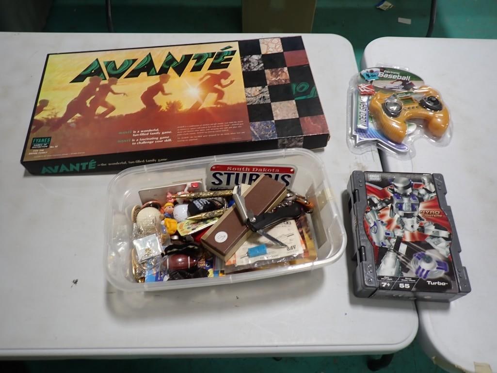 Lot of Smalls incl Electronic Baseball Game, Mega Bloks Gyro Fighters, Harley Davidson Bottle Opener (1 of 14)