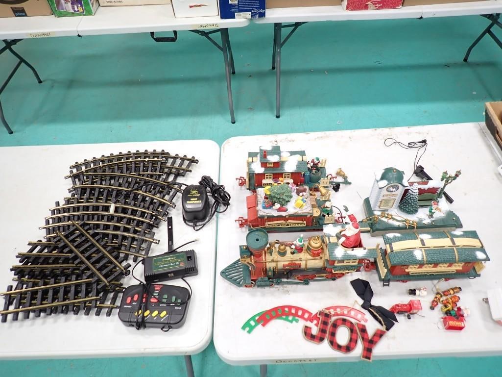Christmas Train Lot including Santa Train and other trains, track, controller, decor, etc. (1 of 10)