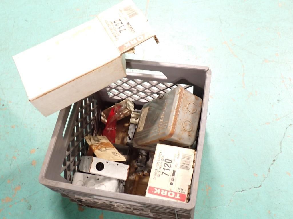 Bin of Misc. Hardware / electrical, etc. (1 of 5)