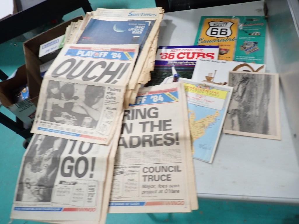 Lot of Chicago Cubs and Other Ephemera incl Vintage Newspapers, Etc (1 of 5)