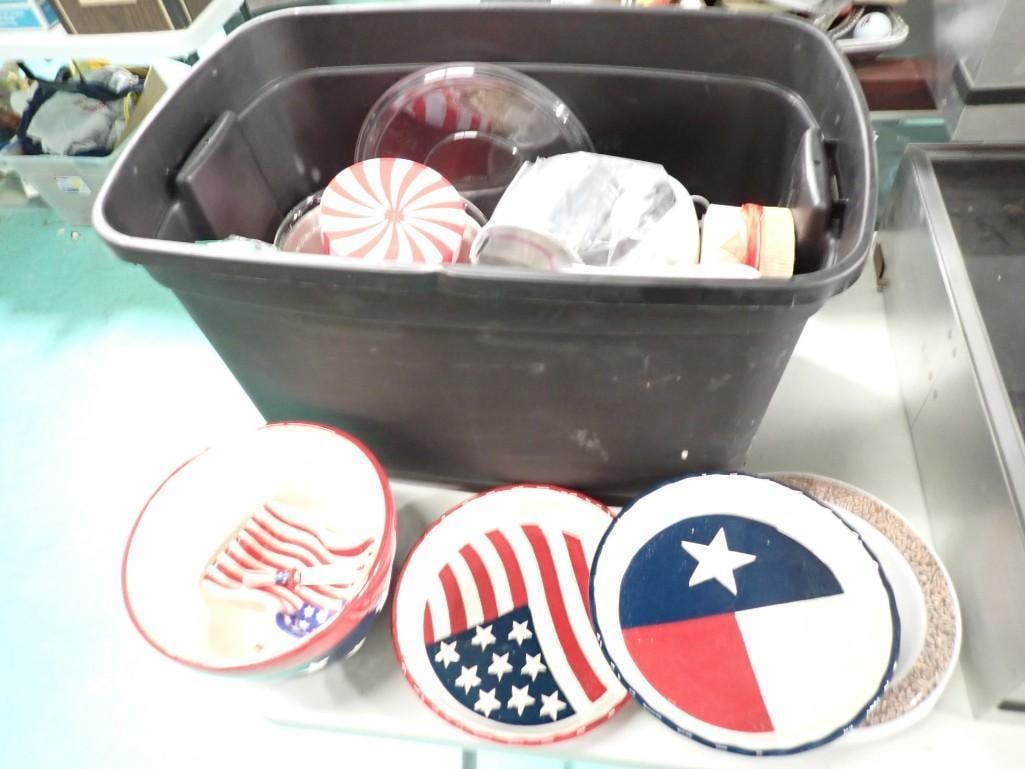 Kitchen Lot incl Patriotic Bowls, Plates, etc (1 of 7)