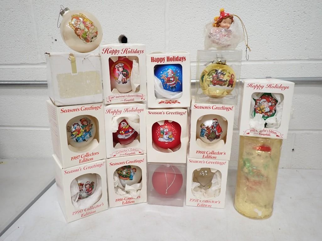 Lot of Christmas Ornaments incl Campbell's Soup Kids Collector's Editions: Lot of Christmas Ornaments incl Campbell's Soup Kids Collector's Editions . 15 ornaments total