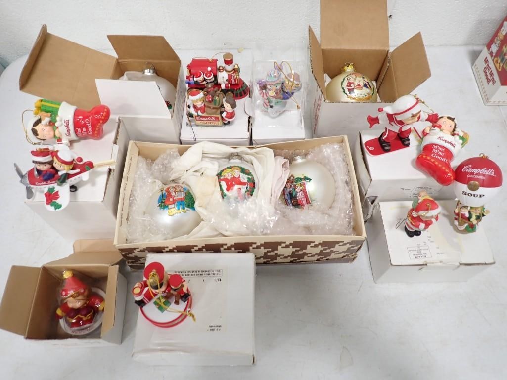 Lot of Christmas Ornaments incl Campbell's Soup Kids: Lot of Christmas Ornaments incl Campbell's Soup Kids