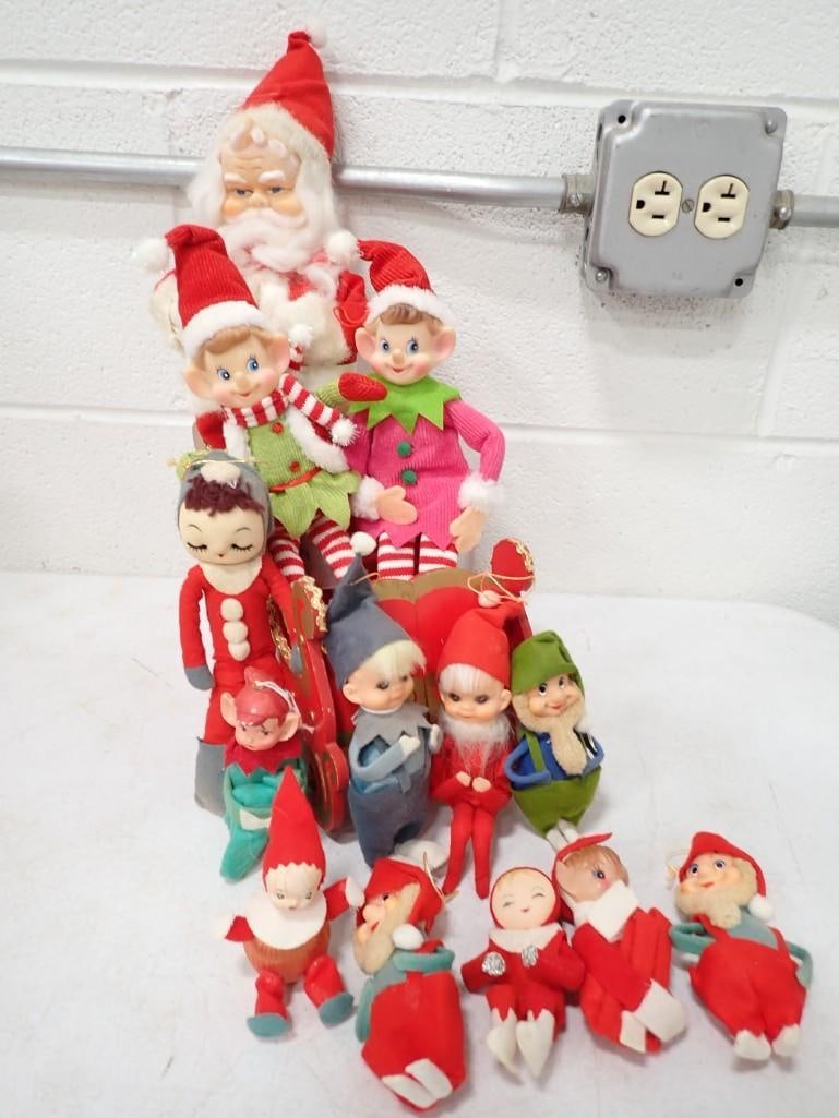 Christmas incl Vintage Knee Hugger Elves, Vintage Pixie Elves, Vintage Santa Claus (1 of 13)