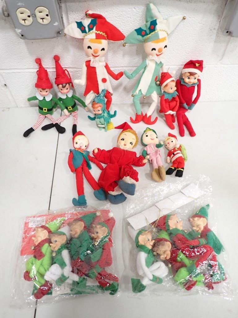 Lot of Knee Hugger Elves, Pixie Elves, Etc Christmas Decorations (1 of 8)