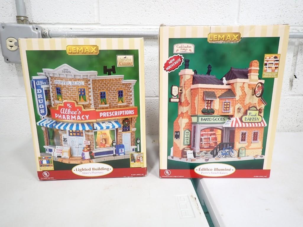 2 Lemax Christmas Village Buildings incl Albee's Pharmacy and Pierre's French Bakery (1 of 4)