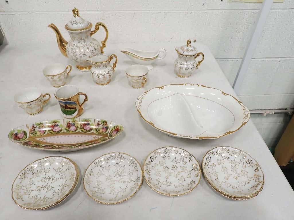 Lot of China incl Harmony House Divided Dish, Teapot and Other Items Marked Japan, Etc: Lot of China incl Harmony House Divided Dish, Teapot and Other Items Marked Japan, Etc