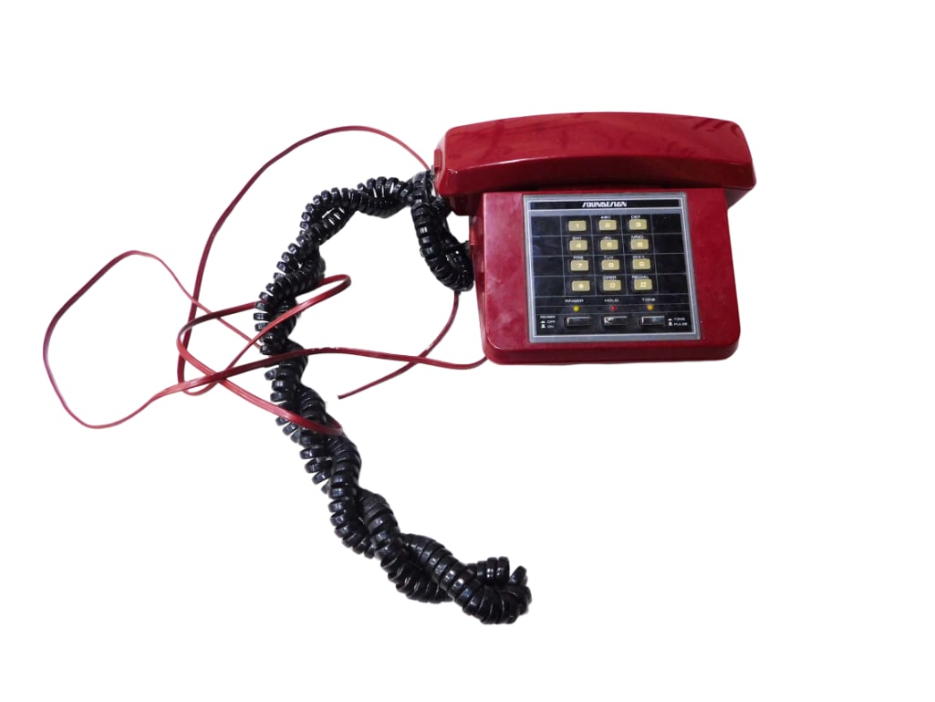 Vintage Dark Red Touch Tone Phone or Telephone Soundesign Push Button (1 of 4)