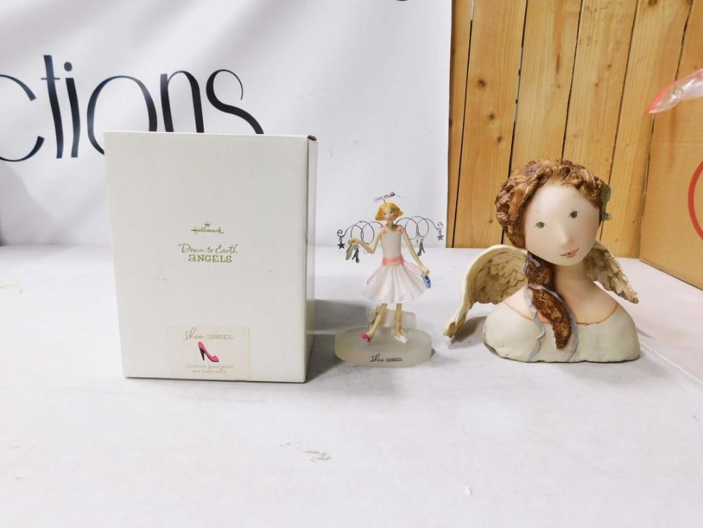 2 Angel Figures incl Nancy Carter for Demdaco Journey of Grace Nurturing Kindness and: 2 Angel Figures incl Nancy Carter for Demdaco Journey of Grace Nurturing Kindness and Hallmark Down to Earth Angels Shoe Angel