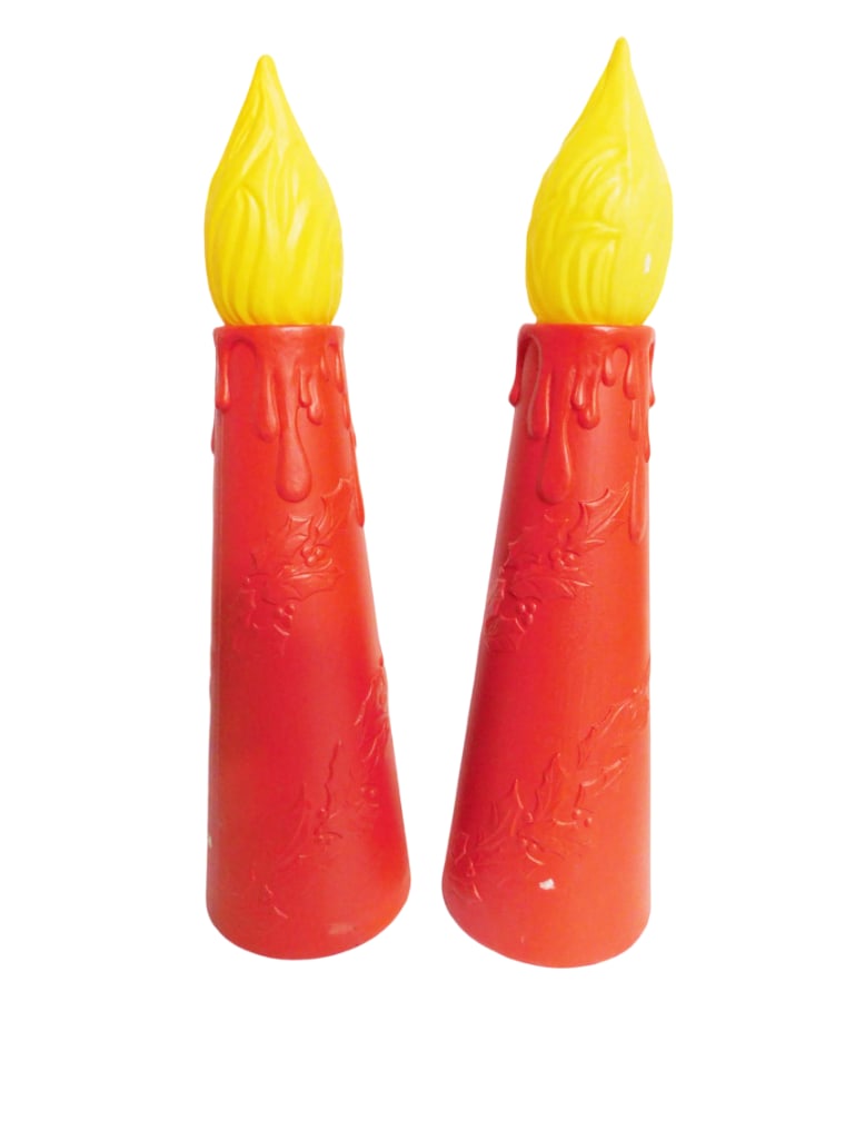 Pair of Blow Mold Candlesticks 18" Tall Christmas Decorations: Pair of Blow Mold Candlesticks 18" Tall Christmas Decorations