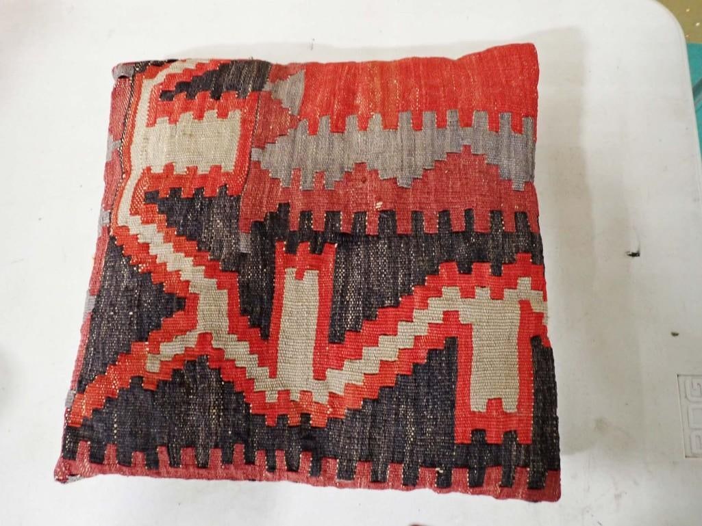 Turkish Durusan Kilim Wool Rug Pillow (1 of 7)
