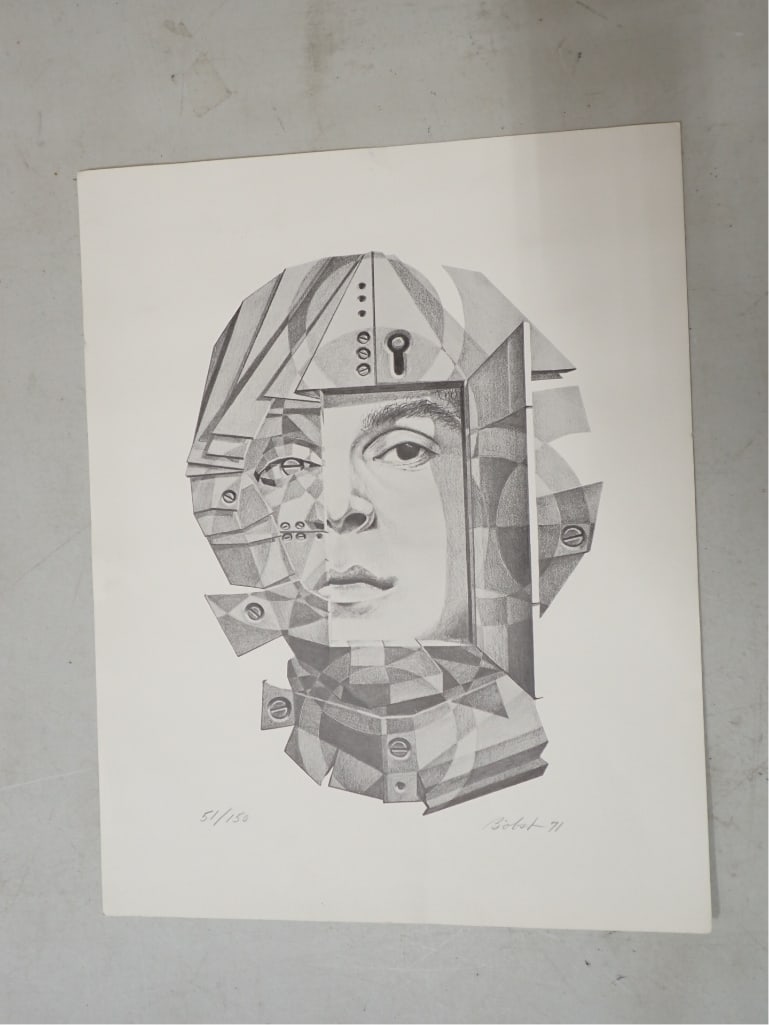 Tucker Bobst (1923-2008) "Frank" Unframed Lithograph.  Pencil Signed, Dated 71 and Numbered 51/150 (1 of 6)