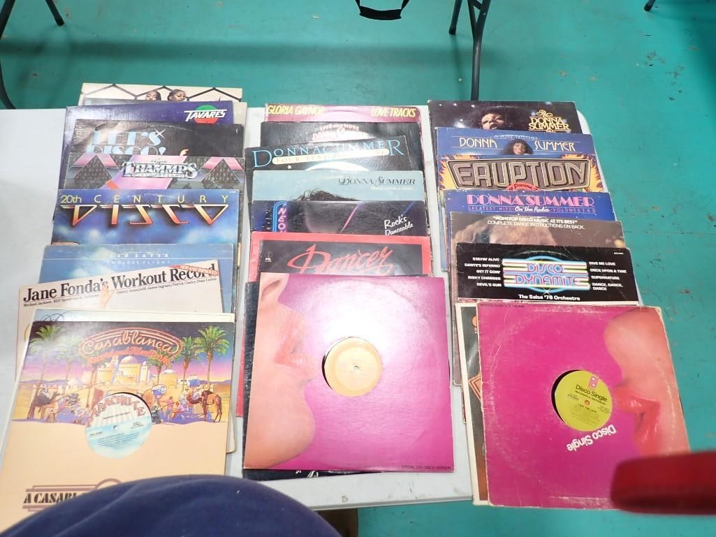 25 Vinyl Record Albums including The Trammps, Donna Summer, Disco, Jane Fonda, Gloria Gaynor, etc. (1 of 7)