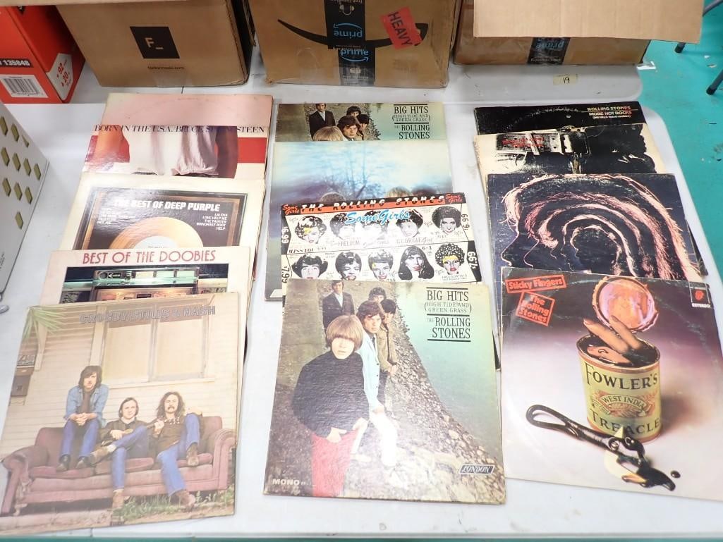 Vinyl Record Albums including Rolling Stones, Bruce Springsteen, Doobie Brothers, Crosby, Stills & N (1 of 3)