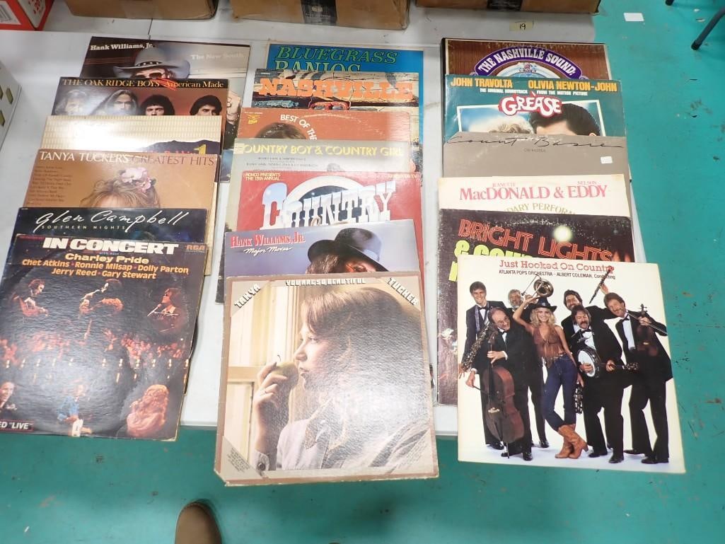 Vinyl Record Albums including Oak Ridge Boys, Hank WIlliams Jr. Charley Pride, Tanya Tuckers, Grease (1 of 8)