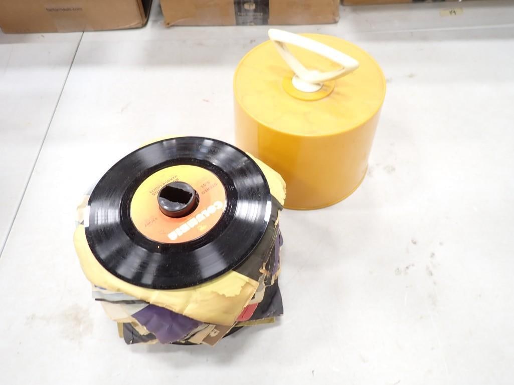 Vinyl 45 Records with Vintage Case including Michael Jackson, Kool & the Gang, Boz Scaggs, etc. (1 of 3)