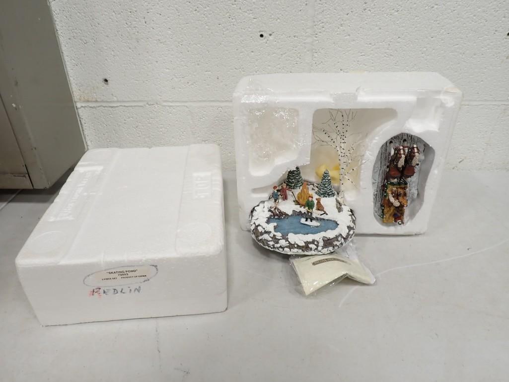 Hawthorne Village Terry Redlin Skating Pond Christmas Village Accessory: Hawthorne Village Terry Redlin Skating Pond Christmas Village Accessory . No outer box. Condition: untested