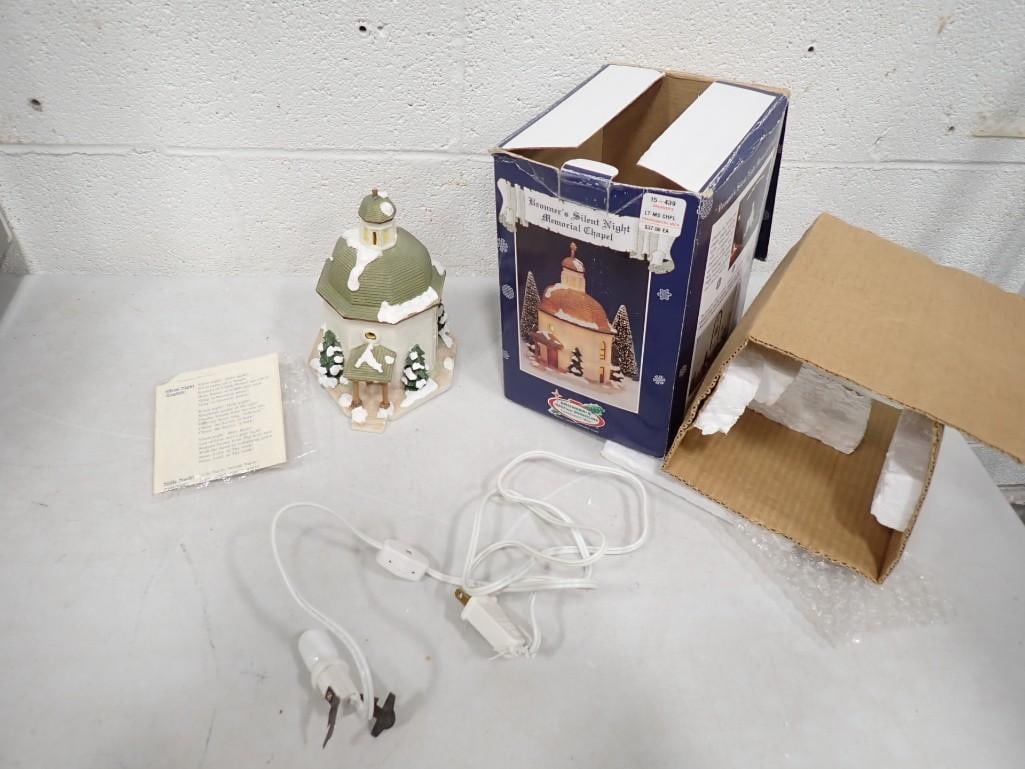Bronner's Silent Night Memorial Chapel Christmas Village Building Music Box in Original Box (1 of 10)
